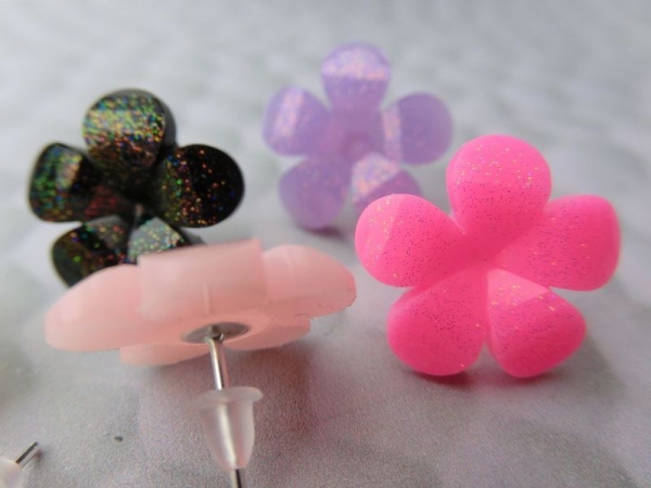 Blume Ohrstecker Blümchen Gerbera Glitzer